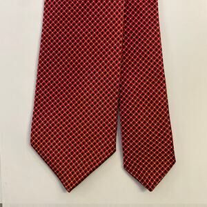 DOLCEPUNTA Red Black Polka Dot Foulard Silk Tie